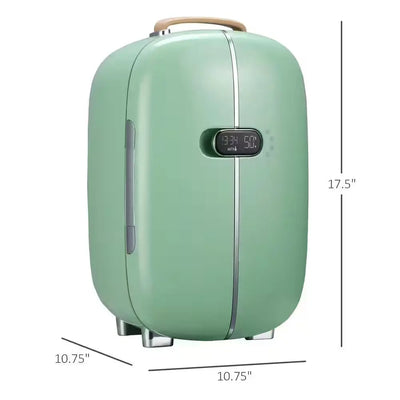 10.75 In. 0.4 Cu. Ft. Retro Makeup Mini Refrigerator in Green with LED Screen Display | Fridge.com