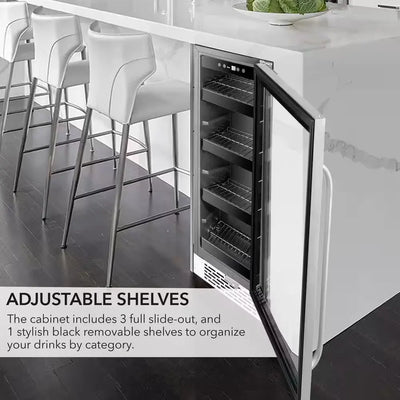 12 In. 60-Can Beverage Cooler Undercounter Stainless Steel Refrigerator | Fridge.com