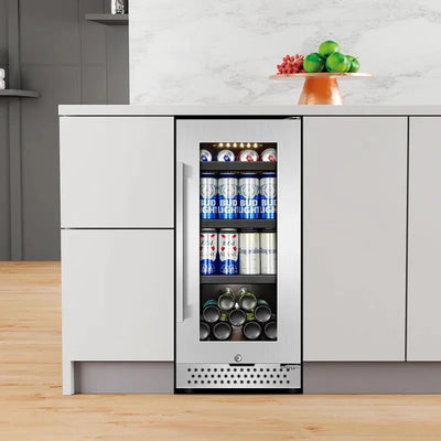130 Cans (12 Oz.) 3.1 Cubic Feet Freestanding & Built-In Beverage Refrigerator with French Handle | Fridge.com