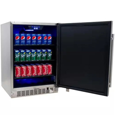 142 Can 24 In. Built-In Outdoor Solid Stainless Steel Door Beverage Cooler | Fridge.com