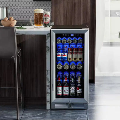 15 In. 46-Bottle Wine and Refrigerator 100-Can Beverage Cooler Built-In Freestanding Beverage | Fridge.com