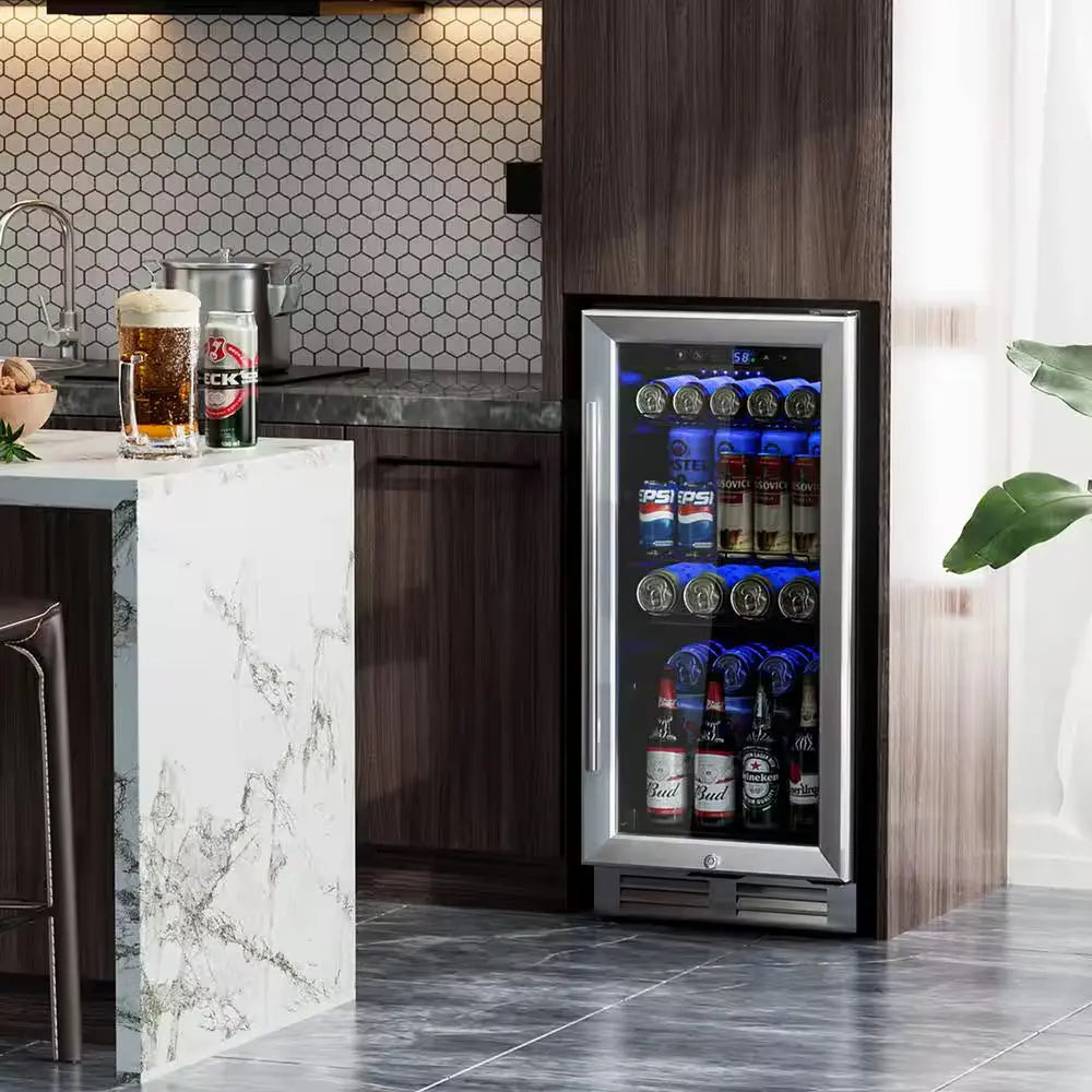 15 In. 46-Bottle Wine and Refrigerator 100-Can Beverage Cooler Built-In Freestanding Beverage | Fridge.com