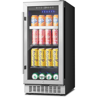 15 In. Built-In Single Zone 100-Cans Beverage Cooler Fridge in Stainless Steel | Fridge.com