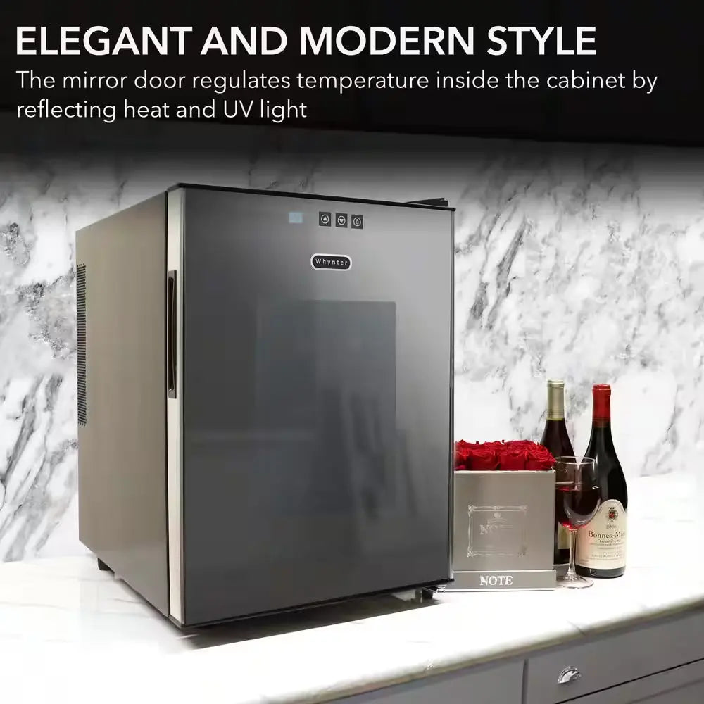 16 In. 20-Bottle Thermoelectric Wine Cooler with Mirror Door | Fridge.com
