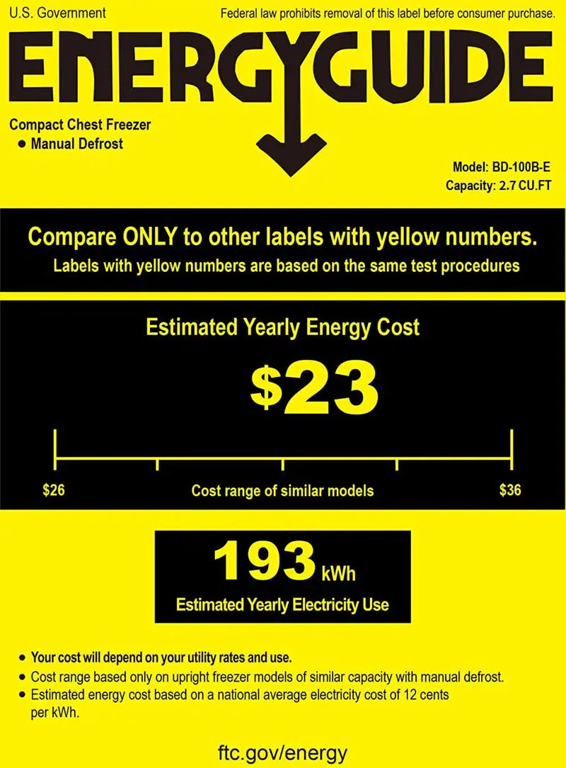 2.7 Cubic Feet Chest Freezer with Adjustable Temperature Controls | Fridge.com