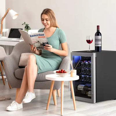 20-Bottle Freestanding Compressor Wine Cooler Refrigerator Fridge Cellar Cooling Unit in Stainless Steel Frost Free | Fridge.com