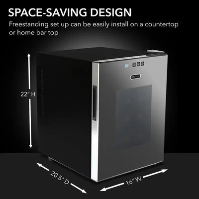 20 Bottle Thermoelectric Wine Cooler with Mirror Glass Door | Fridge.com