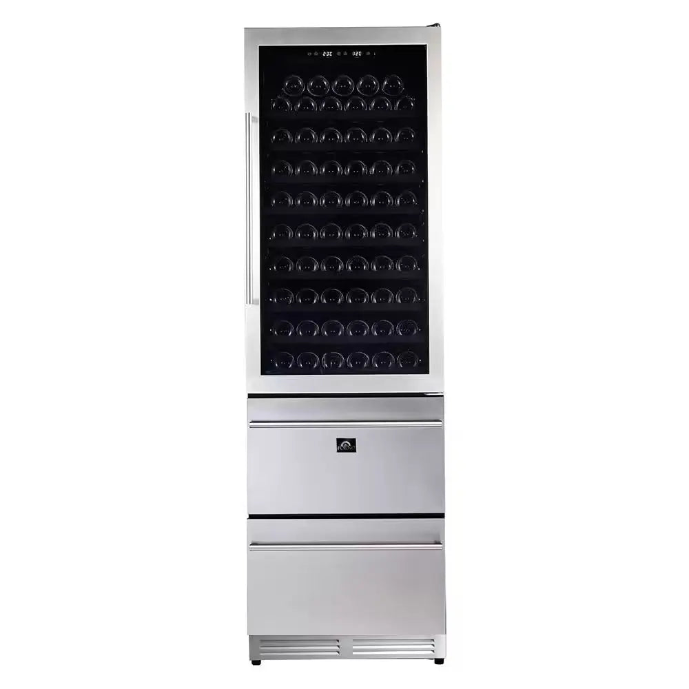 Capraia 30 In. Triple Zone 144/200 Bottles-Cans Freestanding Wine Cooler with Compressor in Stainless Steel | Fridge.com