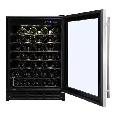 23.4 In. W 50-Bottle Wine Cooler in Stainless Steel | Fridge.com