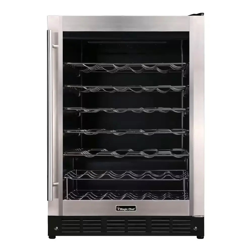 23.4 In. W 50-Bottle Wine Cooler in Stainless Steel | Fridge.com