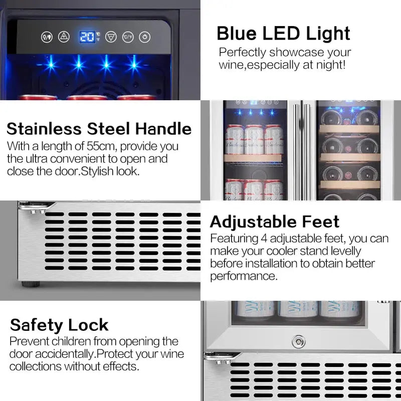 23.4'''' 19 Bottle 57 Cans (12 Oz.) Dual Zone Freestanding Beverage Refrigerator with Wine Storage | Fridge.com