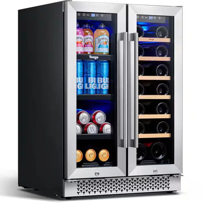 24 In. 20-Bottles Wine and 60-Cans Beverage Cooler Dual Zone Refrigerator Built-In or Freestanding Fridge Frost Free | Fridge.com