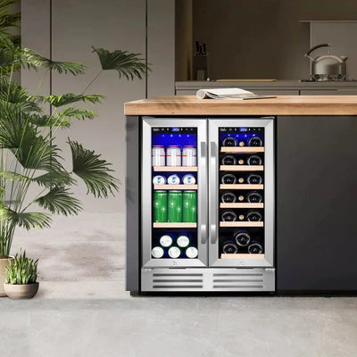 24 Inch 18 Bottle and 57 Can Dual Zone Built-In and Freestanding Wine & Beverage Refrigerator | Fridge.com