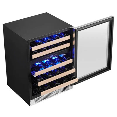 24'' 46 Bottle Dual Zone Wine Cooler Built-In Wine Refrigerator | Fridge.com