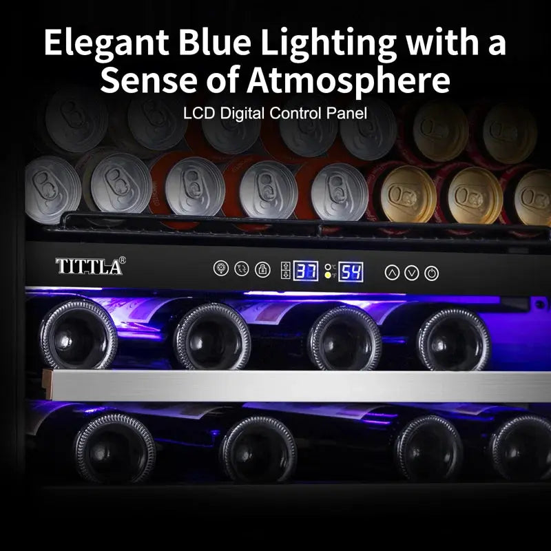 24" Wine & Beverage Refrigerator 27 Bottle & 94 Can Upper and Lower Zone Reversible Door Wine Cooler | Fridge.com