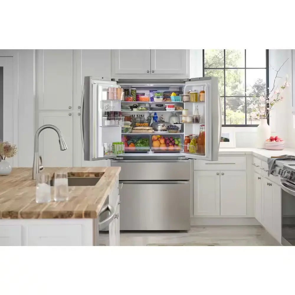 26 Cu. Ft. SMART Counter Depth MAX French Door Refrigerator with Full Convert Drawer in Printproof Stainless | Fridge.com
