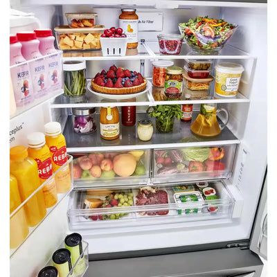 26 Cu. Ft. Smart Instaview Counter Depth MAX French Door Refrigerator in Printproof Stainless Steel | Fridge.com