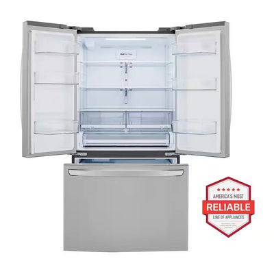 29 Cu. Ft. 3-Door French Door Refrigerator in Stainless Steel with Door Cooling+ and Internal Ice Dispenser | Fridge.com