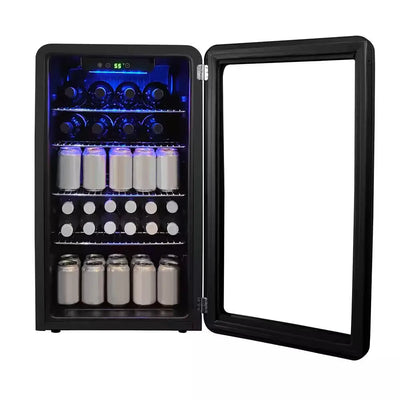 3.4 Cu. Ft. Retro Beverage Cooler, in Black | Fridge.com