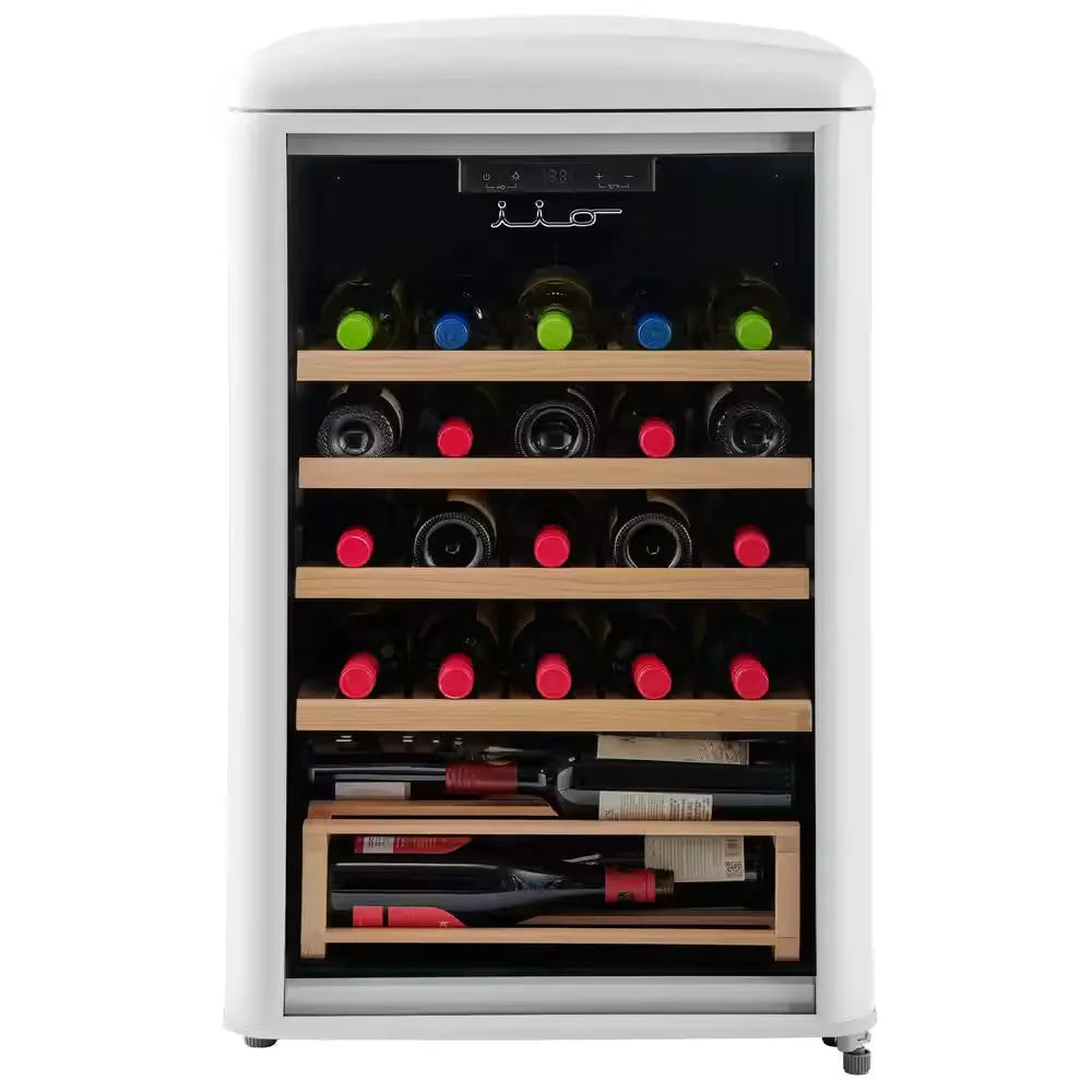 30 Bottle Free Standing Retro Wine Cooler in Wine Red | Fridge.com