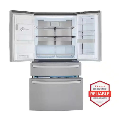 30 Cu. Ft. French Door Refrigerator, Instaview, Full-Convert Drawer, Craft Ice in Printproof Stainless Steel | Fridge.com