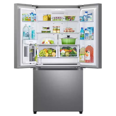 33 In. W 25 Cu. Ft. 3-Door French Door Smart Refrigerator in Stainless Steel with Beverage Center and Dual Ice | Fridge.com
