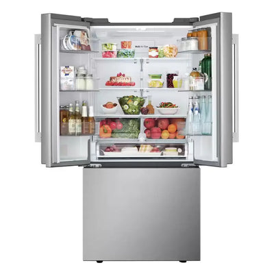 33 In. W 25 Cu. Ft. SMART Standard Depth French Door Refrigerator in Print Proof Stainless Steel | Fridge.com