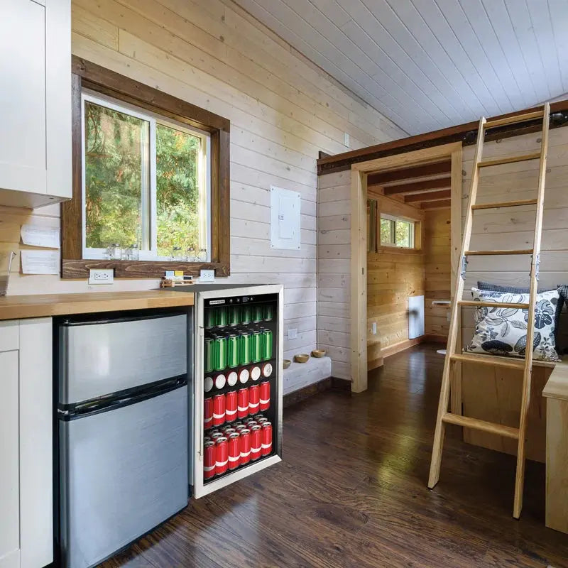 4.4-Cu-Ft. 126-Can Stainless Steel Door Beverage Center Compact Refrigerator | Fridge.com