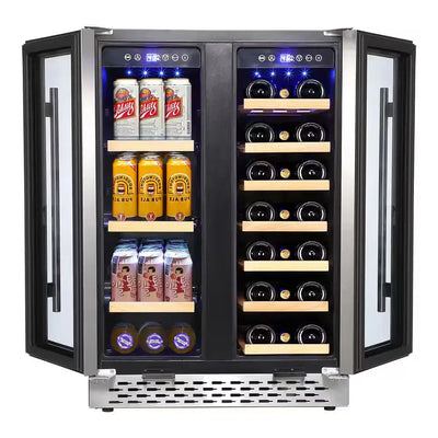 40-Bottle Dual Zone Wine Cooler Beverage Refrigerator with Independent Temperature Control | Fridge.com