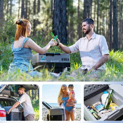 42Qt Car Freezer Portable Refrigerator with APP Control and 6'' Off-Road Wheels, 12V,45W Cooler Freezer, No Battery | Fridge.com