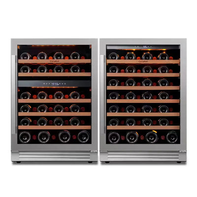 48 In. Triple Zone Cellar Cooling Unit 100-Bottles Built- in Wine Cooler Side-By-Side Refrigerator Frost Free in Black | Fridge.com