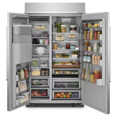 48 In. W 29.4 Cu. Ft. Built-In Side by Side Refrigerator in Stainless Steel with Printshield Finish | Fridge.com