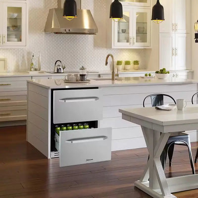 5.1 Cu.Ft 24 In. Built-In Undercounter Double Drawer Refrigerator in Stainless Steel | Fridge.com