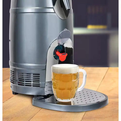 5L Mini Keg Beer Cooler with Dual Taps, Includes 110 Volt and 12 Volt Power Cords | Fridge.com
