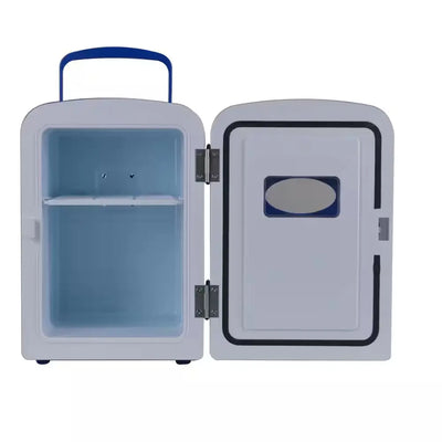 6.85 In. 0.15 Cu. Ft., 6 Can, Retro Mini Refrigerator Pepsi Theme Beverage Cooler in Blue without Freezer | Fridge.com