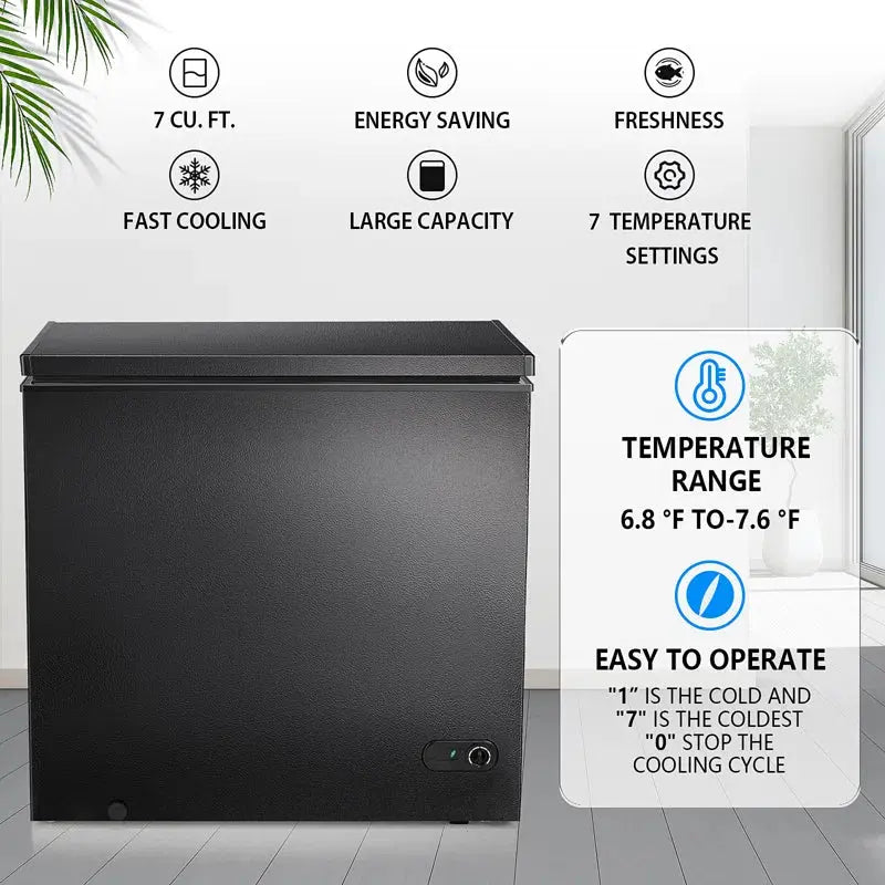7 Cubic Feet Chest Freezer with Adjustable Temperature Controls | Fridge.com