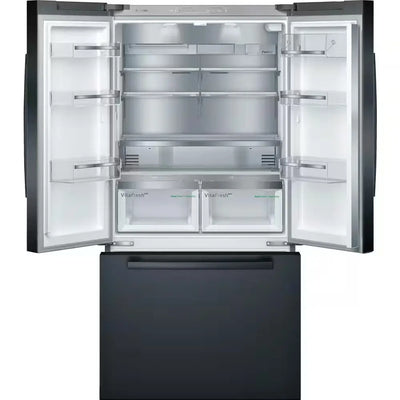 800 Series 36 In. 21 Cu. Ft. Smart Counter Depth French Door Refrigerator in Black Stainless Steel, Internal Water & Ice | Fridge.com