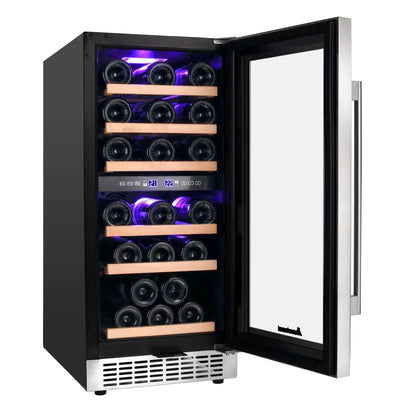 AOBOSI 28 Cans (12 Oz.) Freestanding Beverage Refrigerator with Wine Storage | Fridge.com