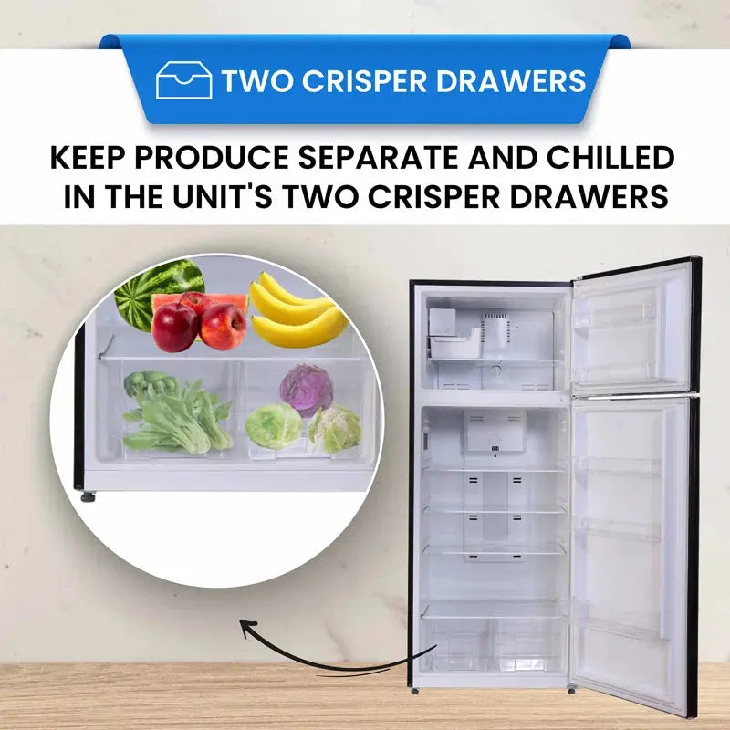 Conserv 30 in Retro Refrigerator 18 CF Top Mount W/Automatic Ice Maker 110V Handle | Fridge.com