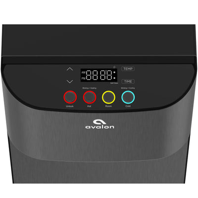 Avalon Electronic Bottom Loading Water Cooler Water Dispenser - 3 Temperatures, Hot, Cool & Cold, Digital Clock with Temperature Control, Durable Stainless Steel Cabinet, Self Cleaning, Black | Fridge.com