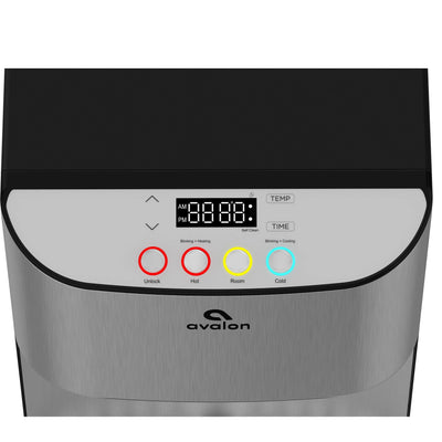 Avalon Electronic Bottom Loading Water Water Dispenser - 3 Temperatures, Hot, Cool & Cold, Digital Clock with Temperature Control, Durable Stainless Steel Cabinet, Self Cleaning, Stainless Steel | Fridge.com