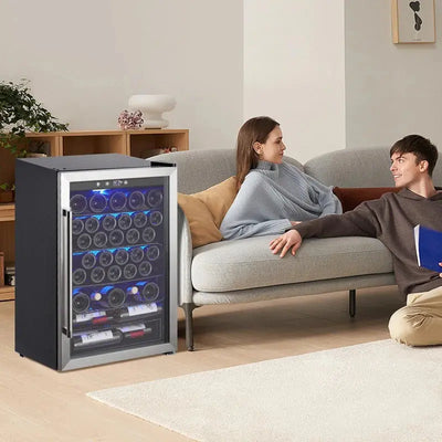 Babevy 21'' 36 Bottle Single Zone Freestanding Wine Refrigerator | Fridge.com