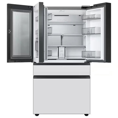Bespoke 23 Cu. Ft. 4-Door French Door Smart Refrigerator with Beverage Center in White Glass, Counter Depth | Fridge.com