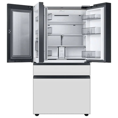 Bespoke 23 Cu. Ft. Customizable 4-Door French Door Smart Refrigerator with White Glass Family Hub Panel, Counter Depth | Fridge.com