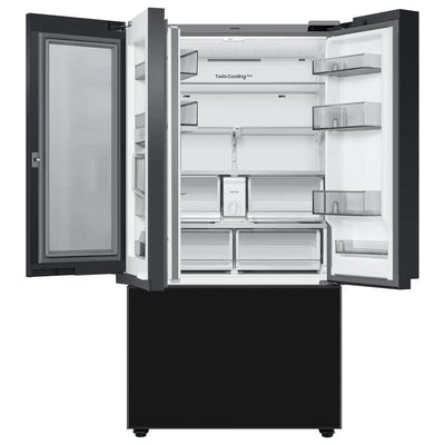 Bespoke 30 Cu Ft Customizable 3-Door French Door Smart Refrigerator with Charcoal Glass Family Hub Panel, Standard Depth | Fridge.com