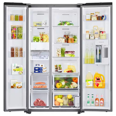 Bespoke 36 In. W 23 Cu. Ft. Side by Side Refrigerator with Beverage Center in White, Counter Depth | Fridge.com