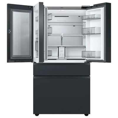 Bespoke 4-Door French Door Refrigerator (29 Cu. Ft.) with Top Left and Family Hub Panel - Middle and Bottom Door Panels | Fridge.com