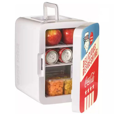 Coca-Cola Americana 0.35 Cu. Ft. Retro Mini Fridge in Red/White/Blue without Freezer | Fridge.com