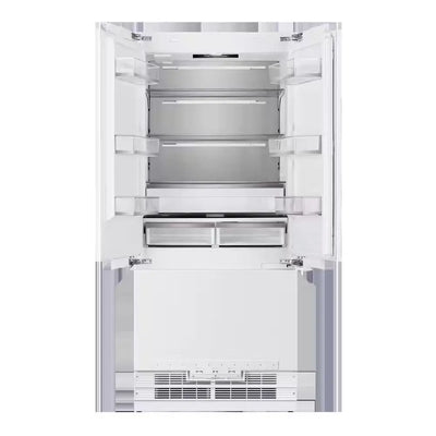 Bold 36 In. 19.5 Cu. Ft. Counter-Depth Built-In Bottom Mount Refrigerator with Stainless Steel with Brass Trim | Fridge.com