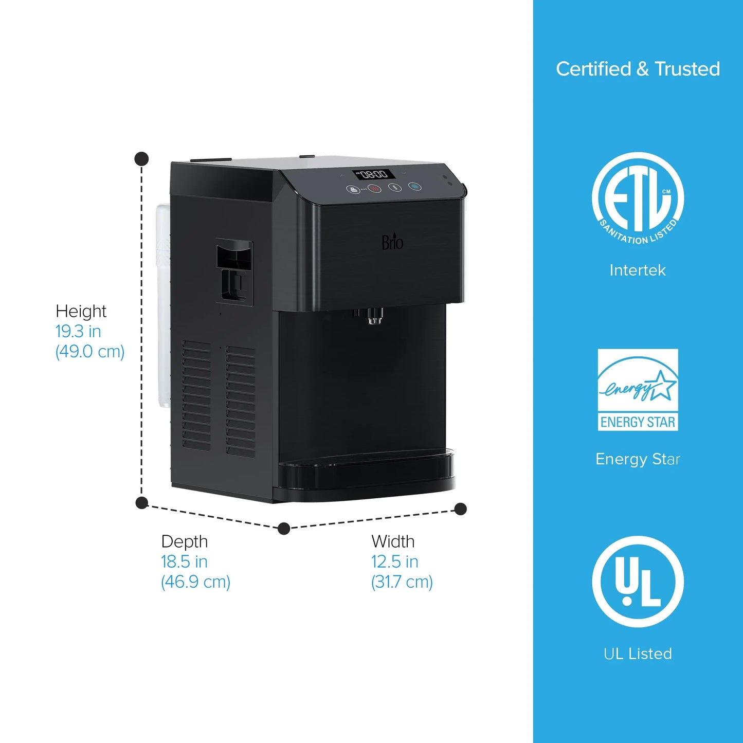 Brio 700 Series Moderna Touchless 3-Stage Filtration Water Dispenser, Connects to Your Water Line, Height 19.3" | Fridge.com